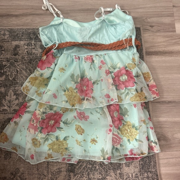 Rue21 y2k Light Blue Strapless Dress with Brown Belt - Picture 2 of 3